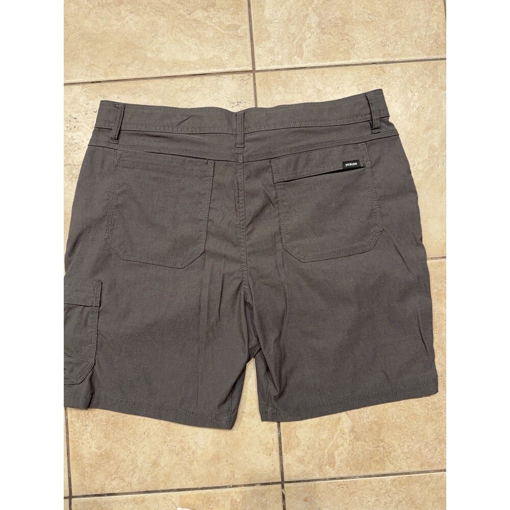 prAna Shorts Mens 36 8" Stretch Zion Charcoal Cargo Pockets Belted Hiking - Picture 2 of 7